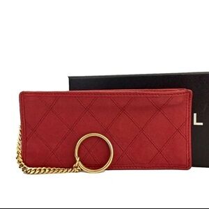 Chanel bicolore quilted matelasse lambskin purse key case